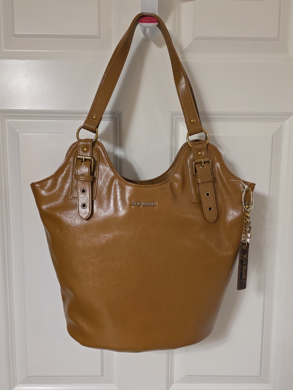 Steve Madden NWT Ochre Bnarel Tan Shoulder Tote Bag MSRP$118